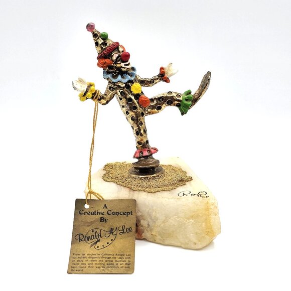 Vintage 1980 Ronald Lee 24Kt Gold Plated Happy Clown Collectible Original Tag - Picture 4 of 12